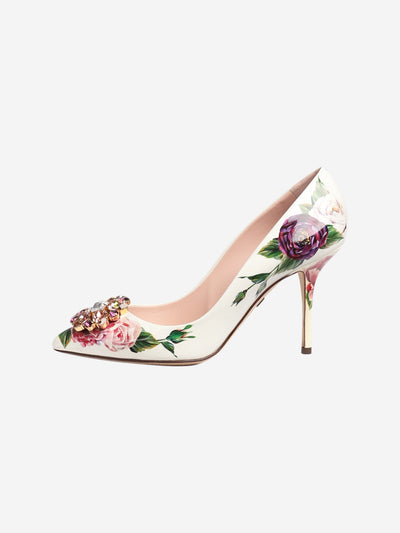 White patent floral pumps - size EU 38 Heels Dolce & Gabbana 