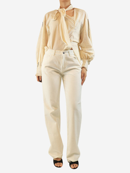 White moleskin jeans - size UK 10 alternate image