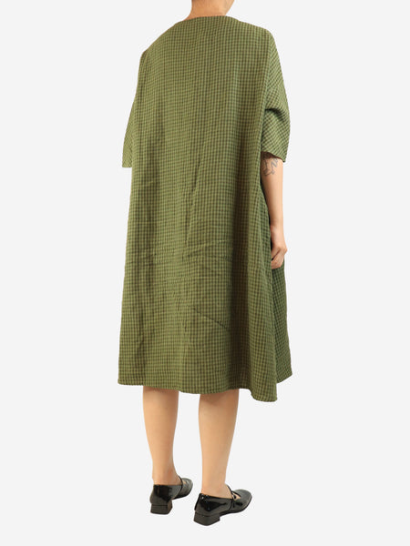 Green gingham linen dress - size M alternate image