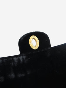 Chanel Black vintage 1991 jumbo velour Mademoiselle shoulder bag