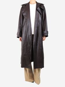 Ochi Brown faux leather trench coat - size S