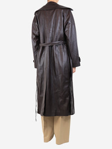 Ochi Brown faux leather trench coat - size S