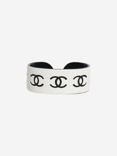 Black and white vintage CC bangle Jewellery Chanel 