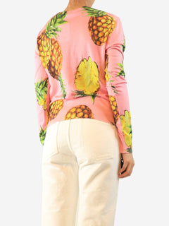 Pink pineapple print cardigan - size UK 10 Tops Dolce & Gabbana 