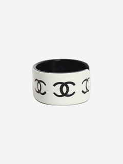 Black and white vintage CC bangle Jewellery Chanel 