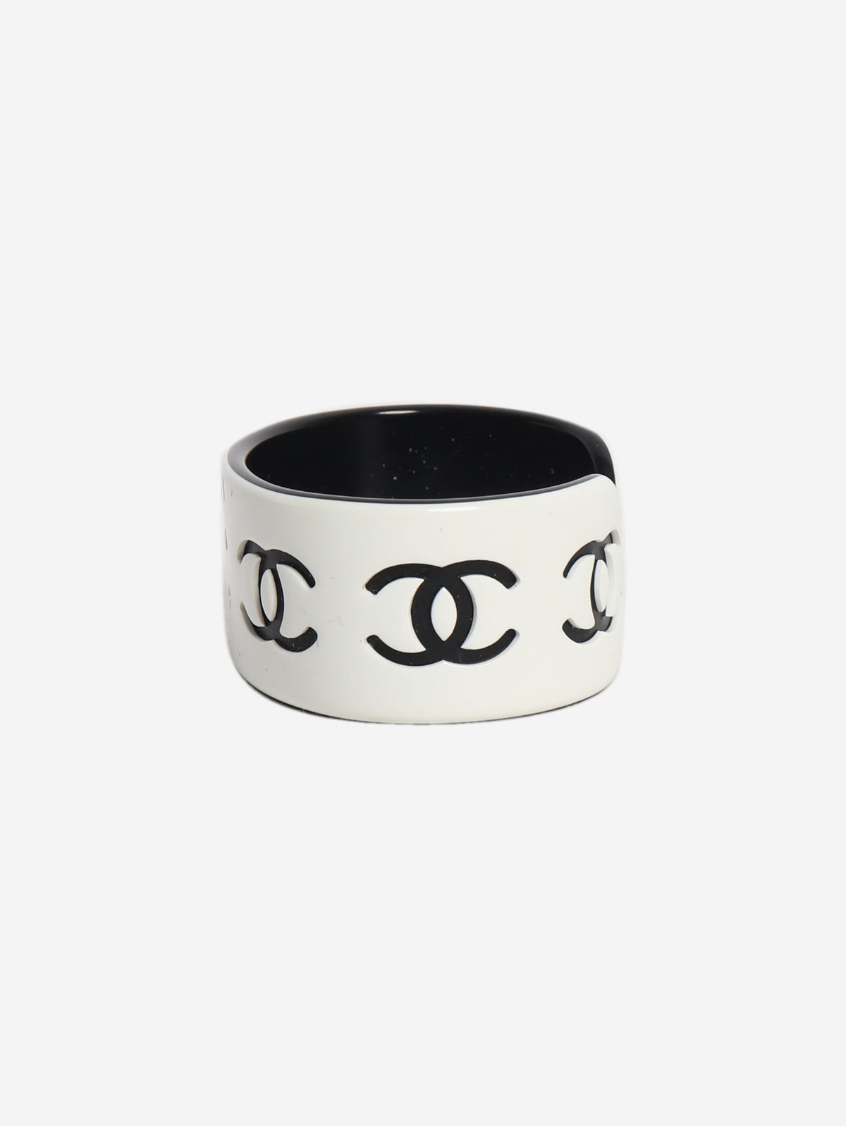 Black and white vintage CC bangle Jewellery Chanel 