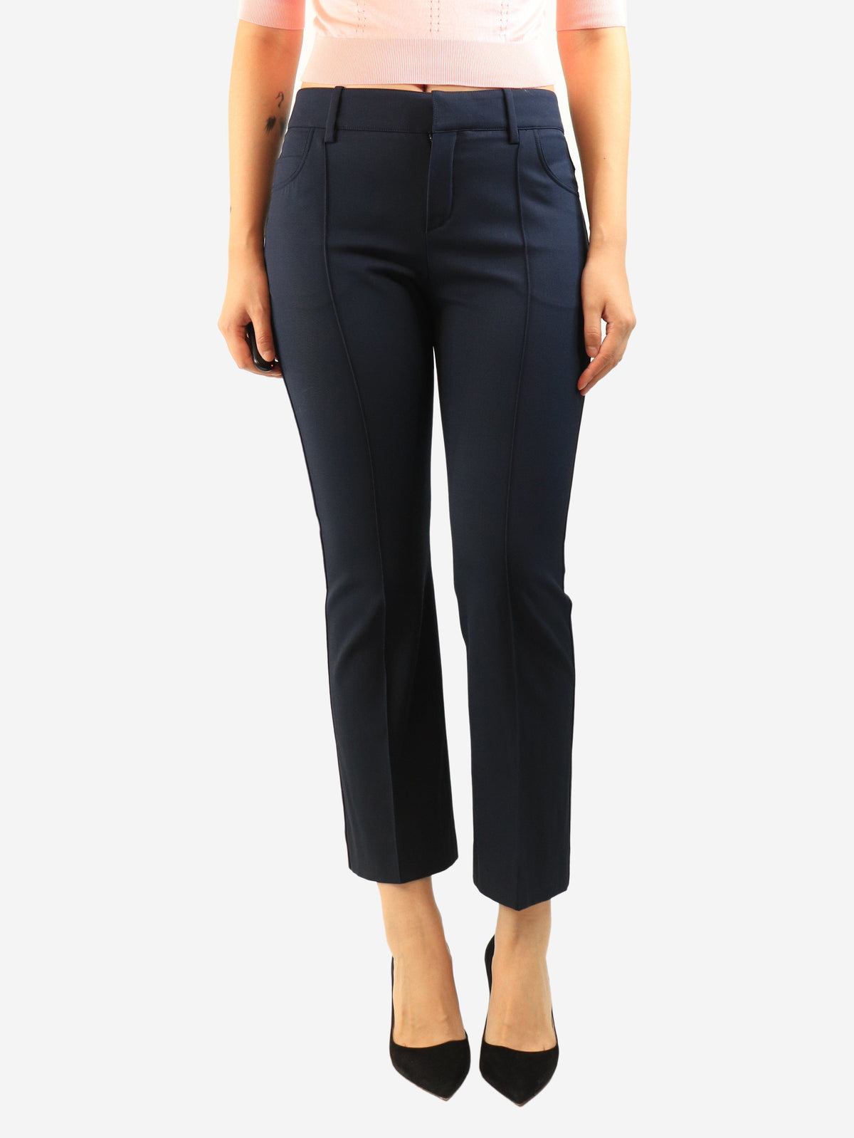 Navy wool trousers - size UK 10 Trousers Chloe 