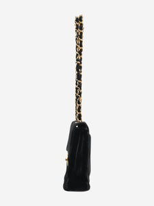 Chanel Black vintage 1991 jumbo velour Mademoiselle shoulder bag