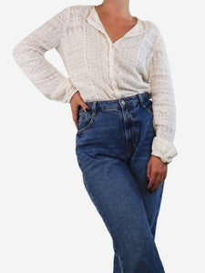 Isabel Marant Cream floral patterned top - size UK 12