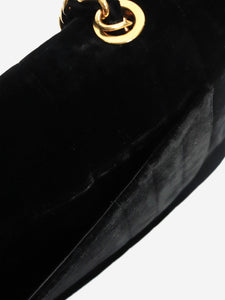 Chanel Black vintage 1991 jumbo velour Mademoiselle shoulder bag