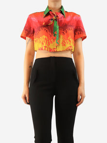 Multicolour cropped printed shirt - size UK 10 Tops Valentino 