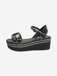 Black bejeweled platform sandals - size EU 38 Flat Sandals Robert Clergerie 