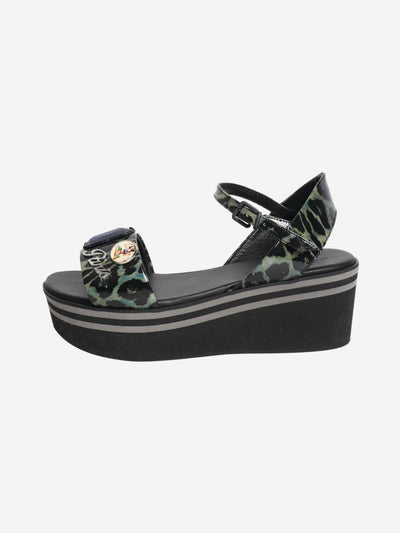 Black bejeweled platform sandals - size EU 38 Flat Sandals Robert Clergerie 