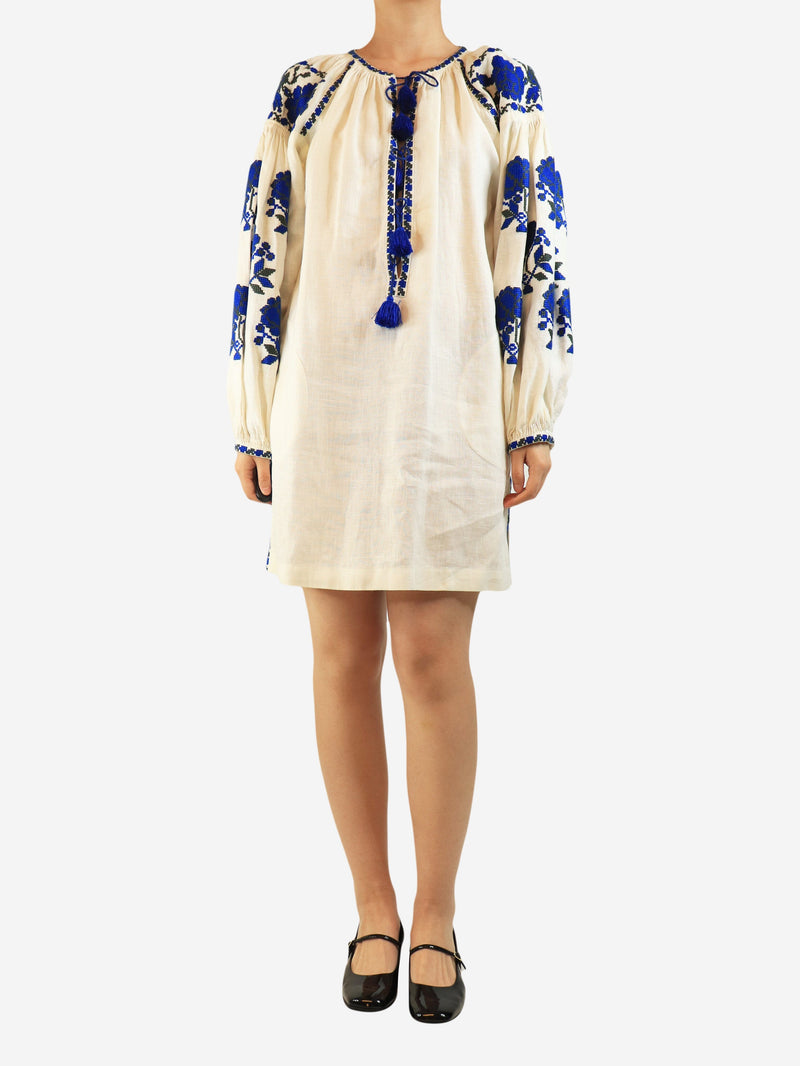 Off-white embroidered linen dress - One size Dresses Vita Kin 