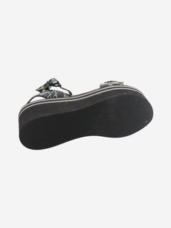 Black bejeweled platform sandals - size EU 38 Flat Sandals Robert Clergerie 