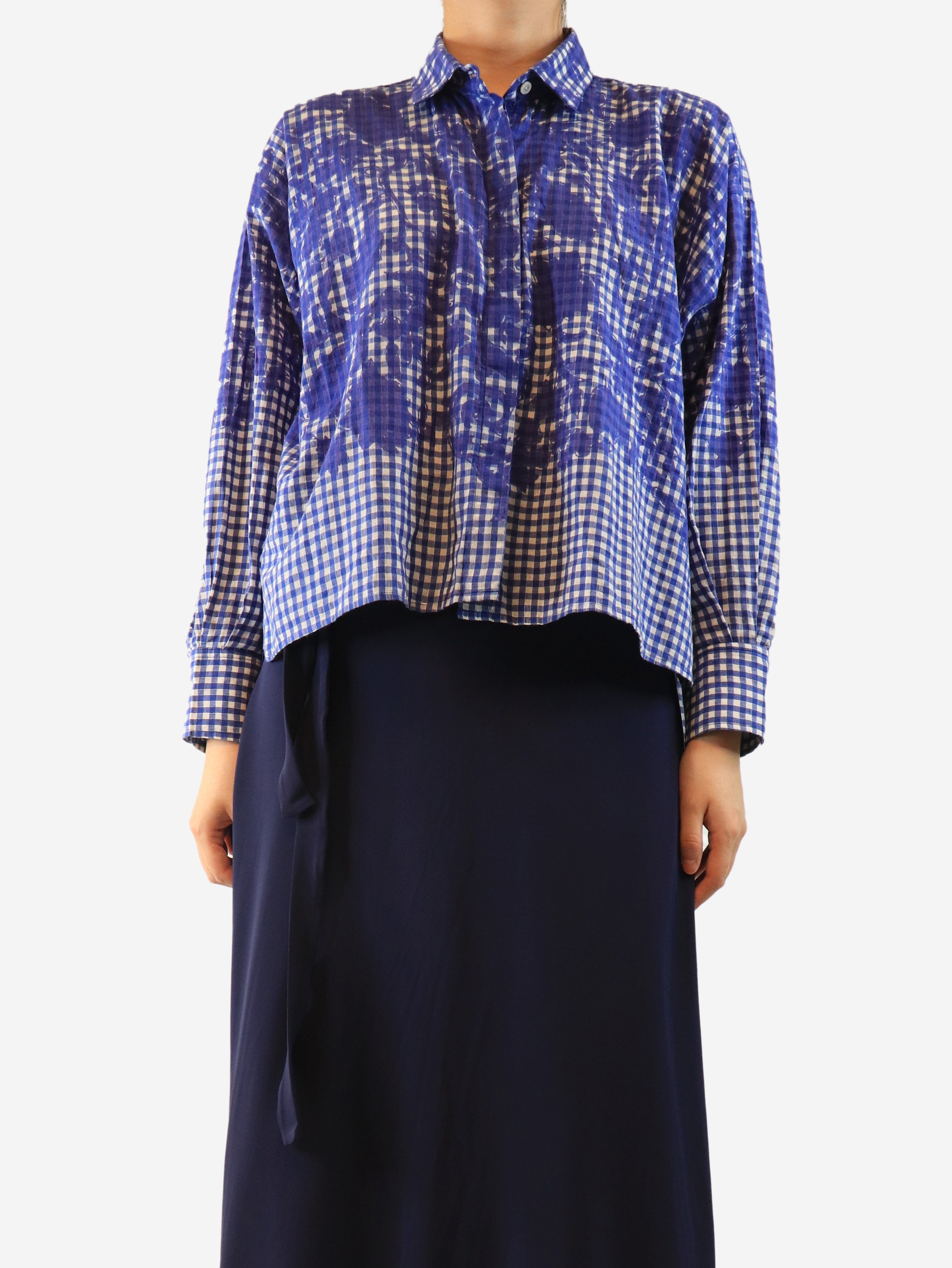 Blue gingham blouse - size S Tops mii 
