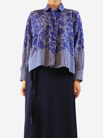 Blue gingham blouse - size S Tops mii 