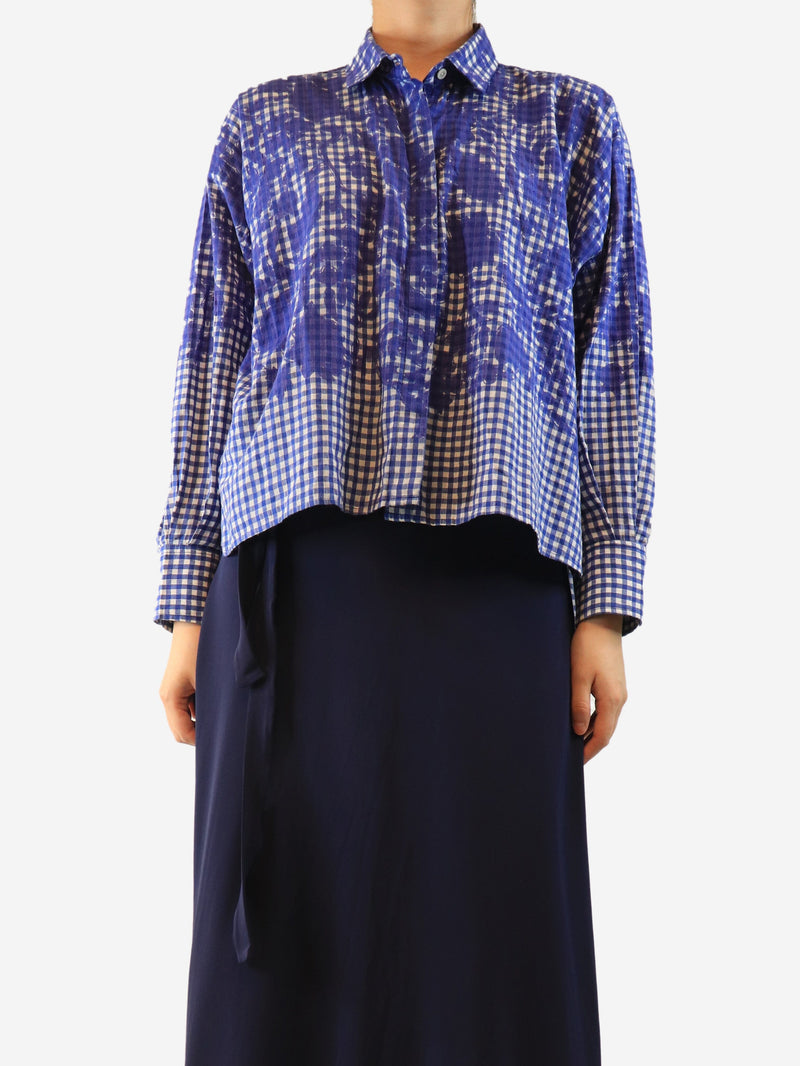 Blue gingham blouse - size S Tops mii 