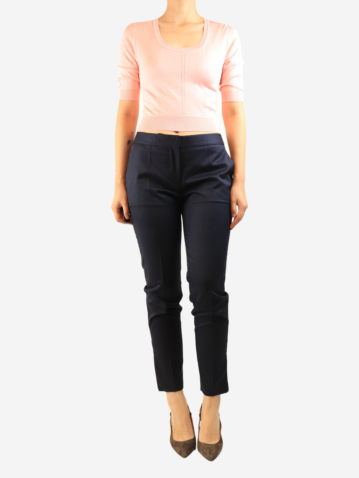Navy wool tapered trousers - size UK 10 Trousers Stella McCartney 