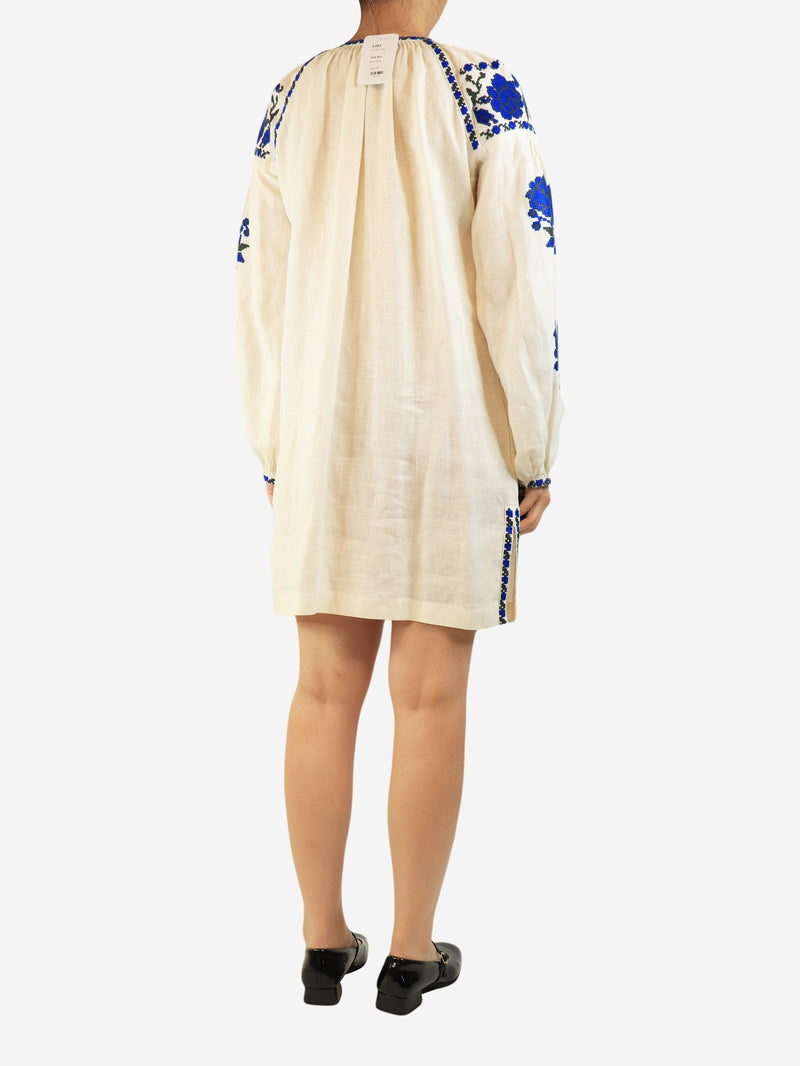 Off-white embroidered linen dress - One size Dresses Vita Kin 