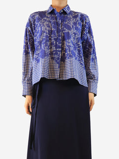Blue gingham blouse - size S Tops mii 