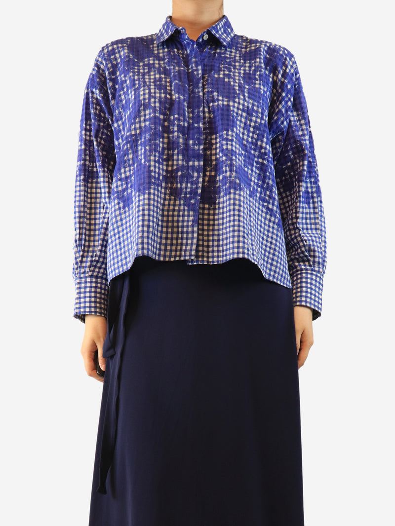 Blue gingham blouse - size S Tops mii 