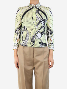 Hermes Yellow silk paisley shirt - size UK 8