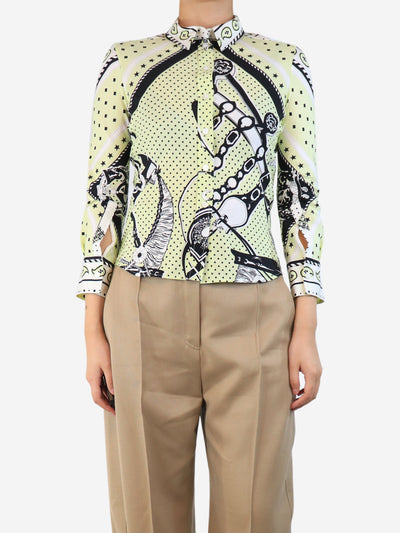 Yellow silk paisley shirt - size UK 8 Tops Hermes 