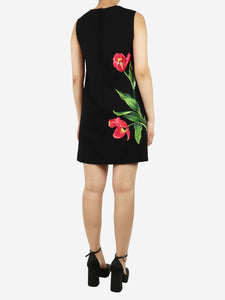 Dolce & Gabbana Dolce & Gabbana Black floral embroidered mini dress - size UK 8