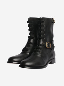 Chloe Black buckle-detail combat boots - size EU 37