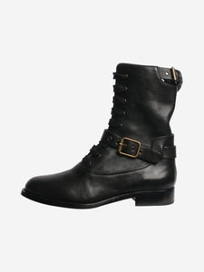 Chloe Black buckle-detail combat boots - size EU 37