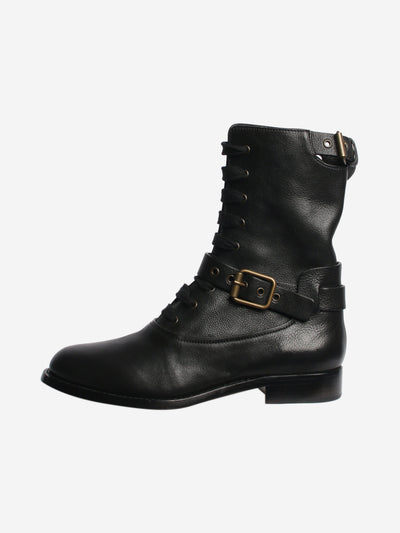 Black buckle-detail combat boots - size EU 37 Boots Chloe 