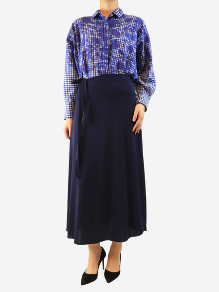 Navy Julieta wrap midi skirt - size M alternate image