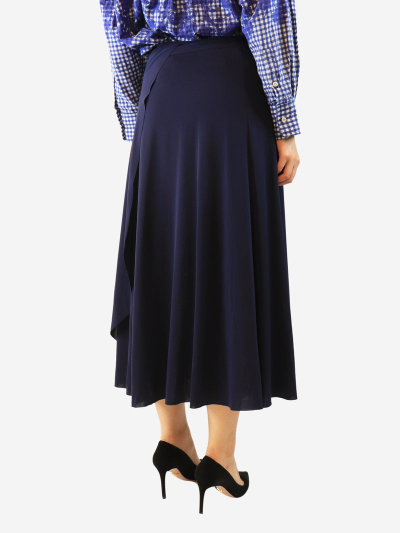 Navy Julieta wrap midi skirt - size M Skirts Eres 
