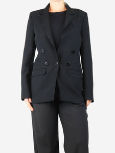 ME+EM Black frayed blazer - size UK 10
