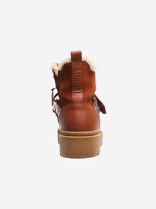 Valentino Brown shearling combat boots - size EU 38.5