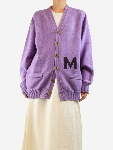 Purple long wool cardigan - size M product image