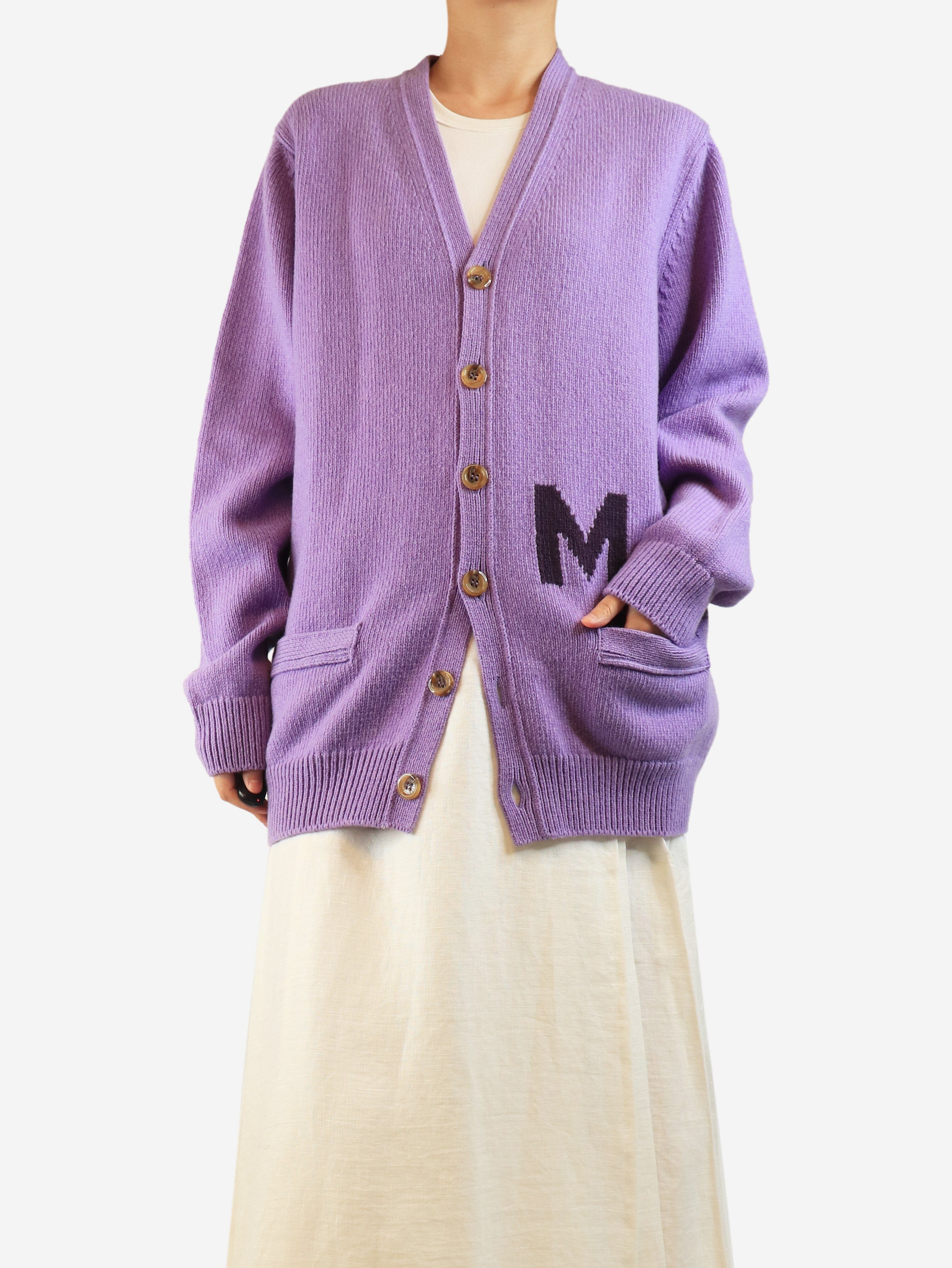 Purple long wool cardigan - size M Knitwear Marc Jacobs 