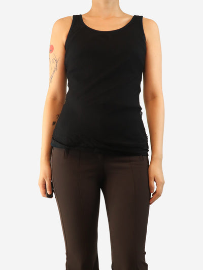 Black layered silk-blend tank top - size UK 8 Tops Alexander McQueen 