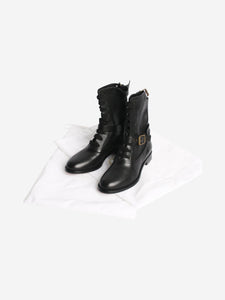 Chloe Black buckle-detail combat boots - size EU 37