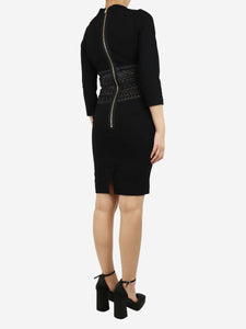 Alexandre Vauthier Black wool v-neck midi dress - size UK 12