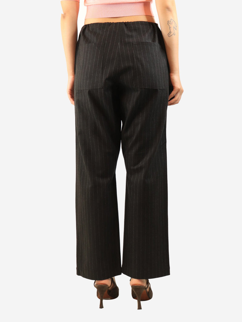 Brown drawstring pinstripe trousers - size UK 10 Trousers Brunello Cucinelli 