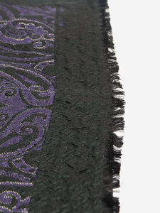 Etro Purple silk-blend paisley embossed shawl