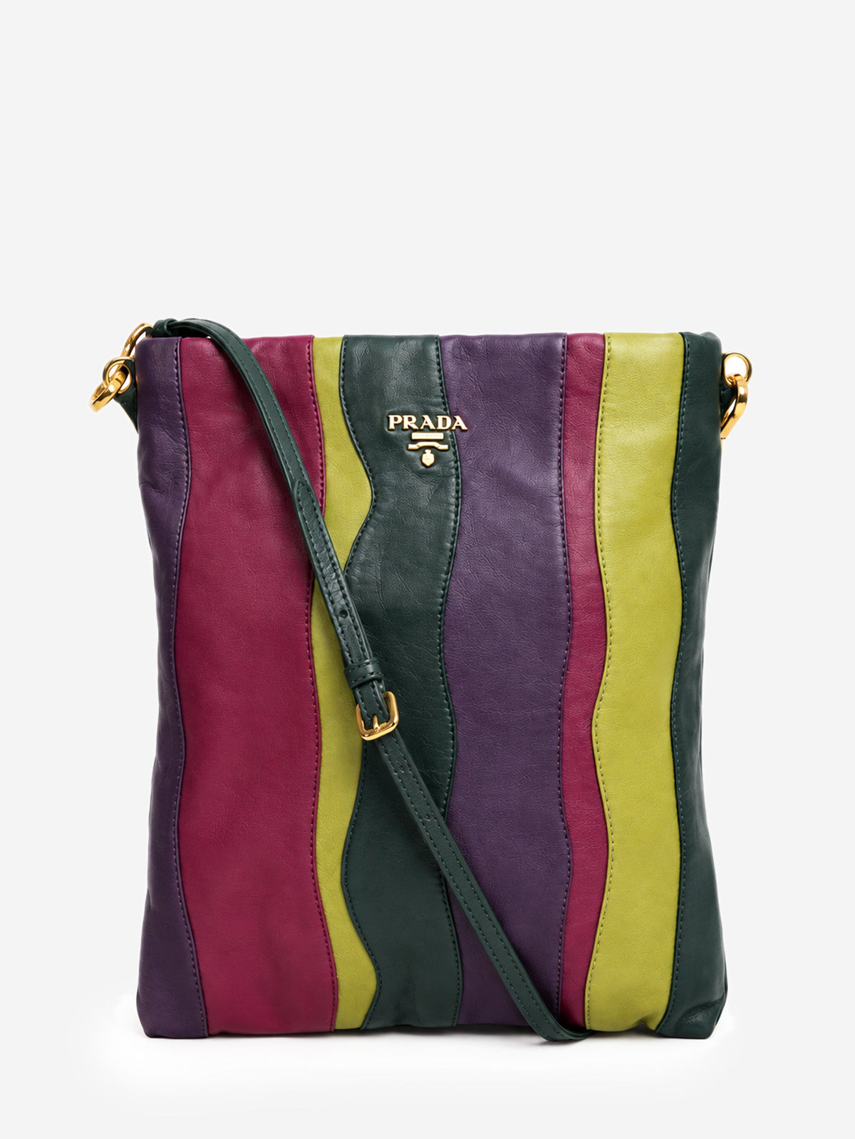 Multicolour nappa leather wave stripe crossbody bag Shoulder bags Prada 