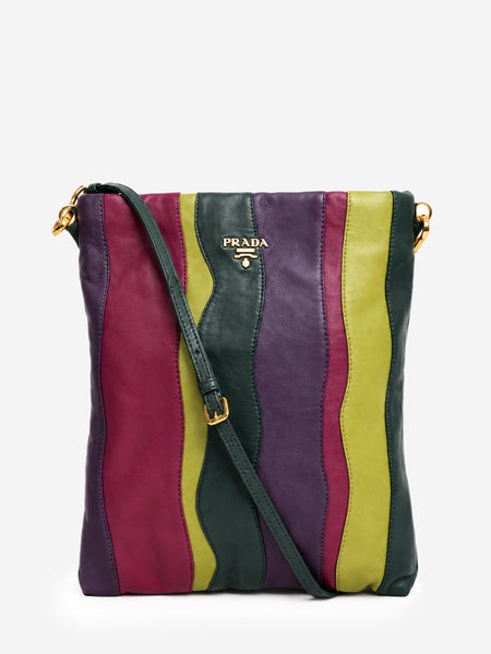 Multicolour nappa leather wave stripe crossbody bag product image