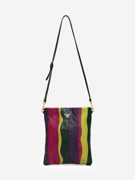 Multicolour nappa leather wave stripe crossbody bag alternate image