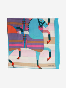 Hermes Multicolour horse print scarf