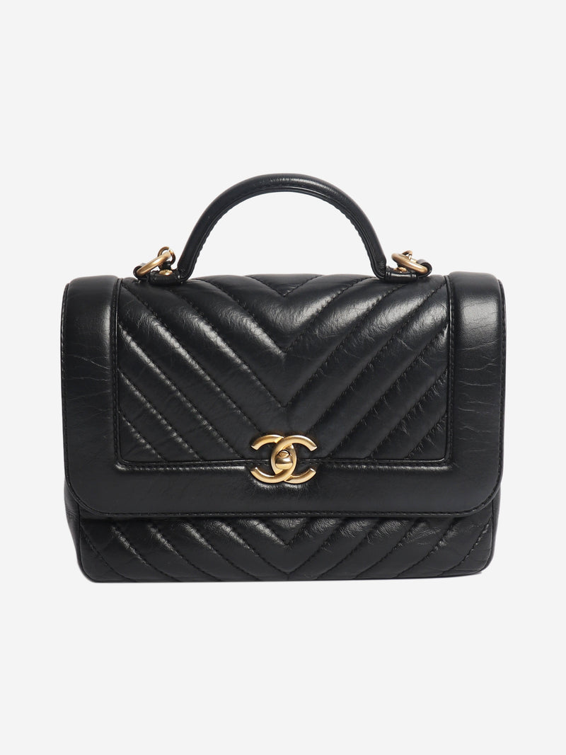 Black 2017 aged calfskin top handle bag Bags Chanel 