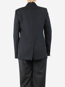 ME+EM Black frayed blazer - size UK 10