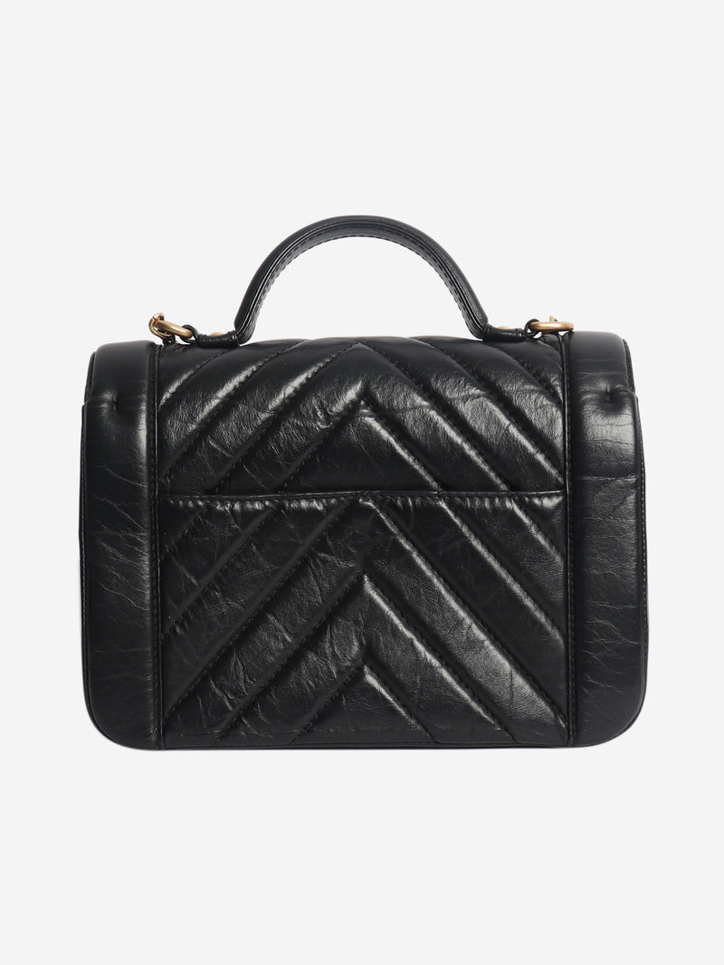 Black 2017 aged calfskin top handle bag Bags Chanel 